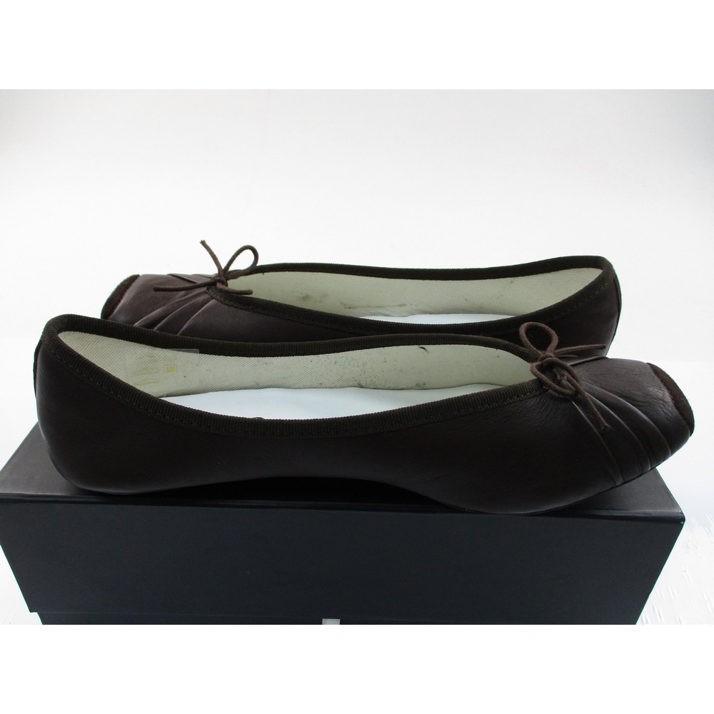 Repetto Ballet Flats 39/US size 8 Chocolate Brown Leather Square Toe French Chic - Picture 9 of 12